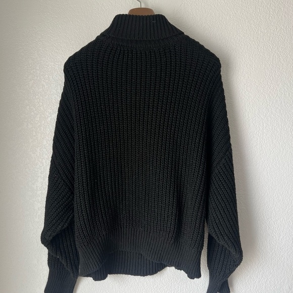 🖤 Worthington Oversized Cropped Cable Knit Sweater | Black | MP 🖤 - Picture 3 of 4